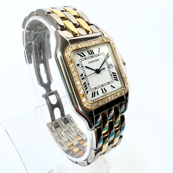 CARTIER PANTHERE Quartz 29mm 2 Row Gold 0.55TCW DIAMOND Watch - Picture 4 of 7